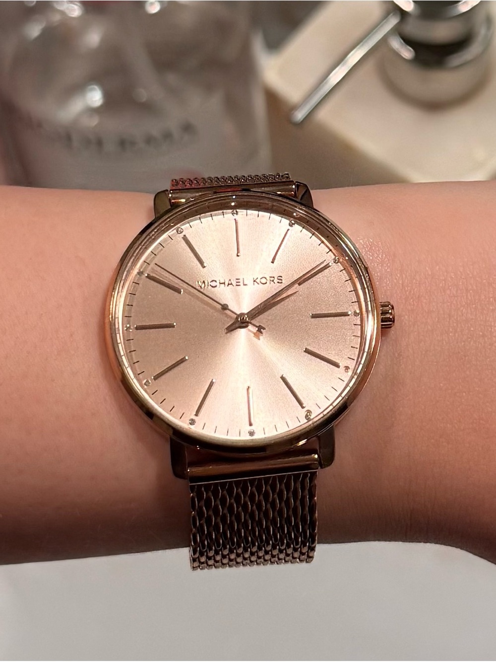Michael Kors Pyper Rose Gold Mesh Watch MK4340 + Original Box & Pillowcase